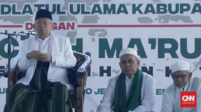 Calon Wakil Presiden Ma'ruf Amin mengklaim telah memasang target besar yakni 70 persen untuk menang di Jawa Barat bersama Jokowi di Pilpres 2019.