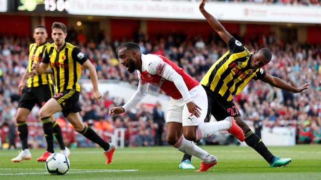 Arsenal meraih kemenangan 2-0 atas Watford di Stadion Emirates dalam pertandingan pekan ketujuh kompetisi Liga Primer Inggris 2018/2019, Sabtu (29/9).