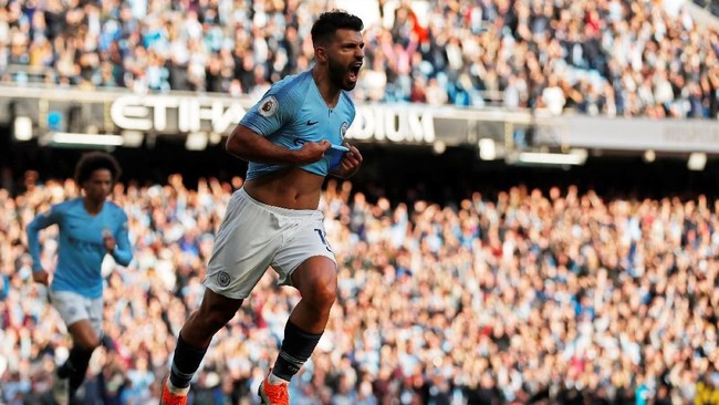Manchester City menang 2-0 atas Brighton & Hove Albion di Stadion Etihad dalam lanjutan pertandingan Liga Primer Inggris musim 2018/2019, Sabtu (29/9).