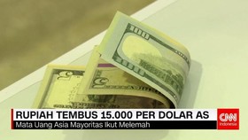 Rupiah Tembus 15.000 per Dolar AS