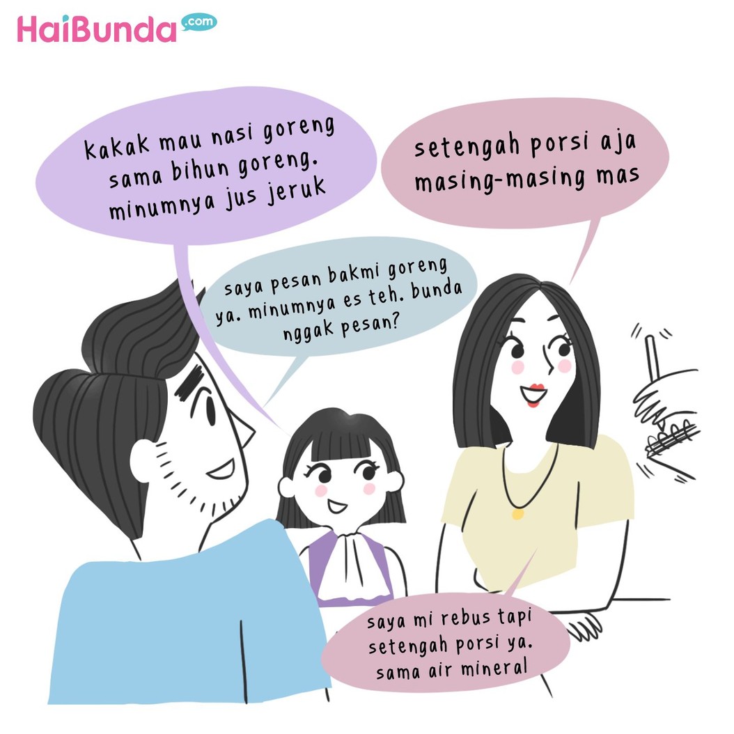Hal ini biasa dilakukan Bunda saat makan di luar. Bunda juga melakukan hal serupa? Atau ada hal lain yang biasa dilakukan saat makan di luar?