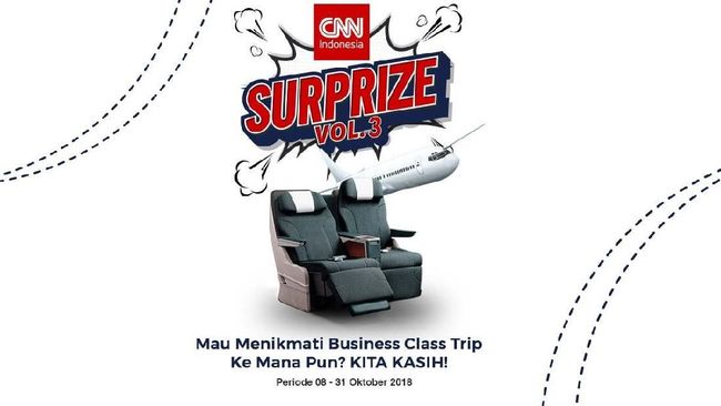Pada CNN Indonesia's SurPRIZE Volume 3, para pembaca bisa mendapatkan dua tiket gratis penerbangan kelas bisnis ke mana pun di Indonesia.