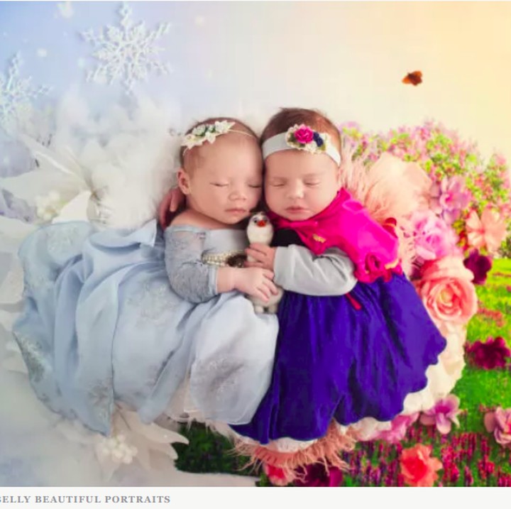 <p>Kalau kayak gini udah mirip si kakak-adik Elsa dan Anna beneran belum? (Foto: Belly Beautiful Portraits via Babble)</p>