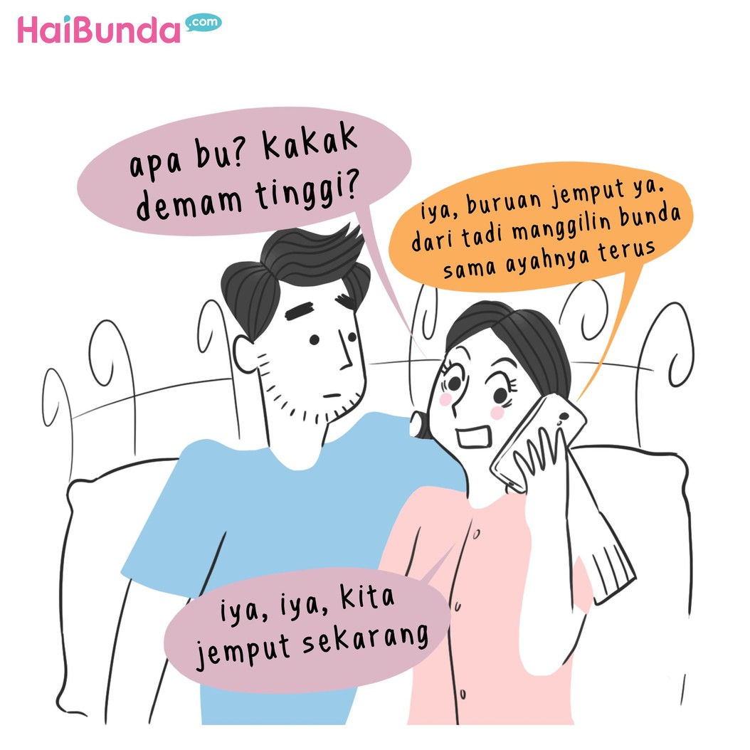 Begini cerita Bunda dan Ayah di komik ini saat ingin mencari waktu untuk 'ehem'. Nah, Bunda dan suami punya cerita apa terkait waktu 'ehem'. Share dong, Bun.