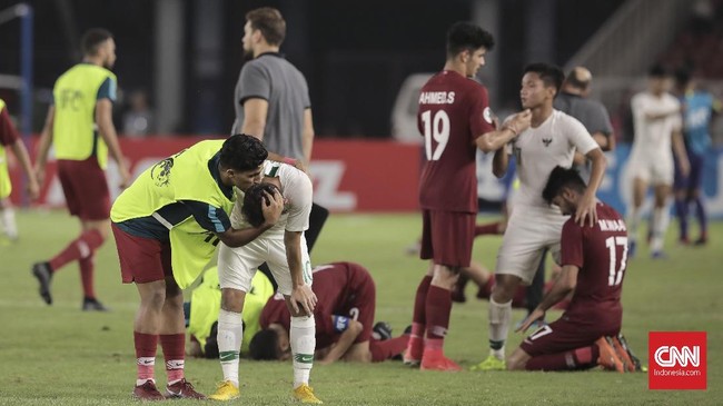 FOTO: Detik-detik Qatar Bikin Timnas Indonesia U-19 Menangis