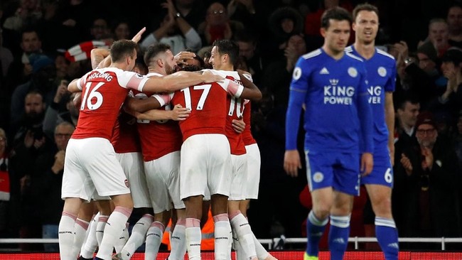 Arsenal menang 3-1 atas Leicester City dalam pertandingan pekan kesembilan kompetisi Liga Primer Inggris di Stadion Emirates, Selasa (23/10) dini hari.