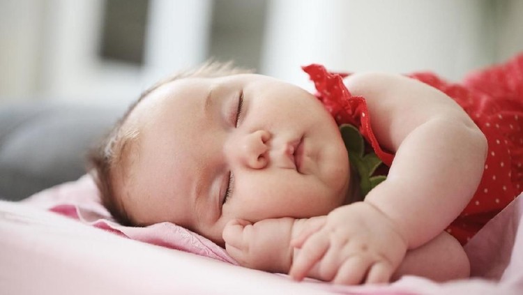ilustrasi bayi portrait of a beautiful sleeping baby.