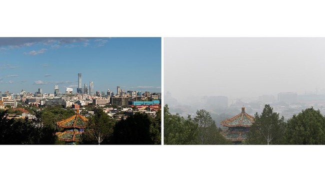 FOTO: Perjuangan China Hirup Udara Segar