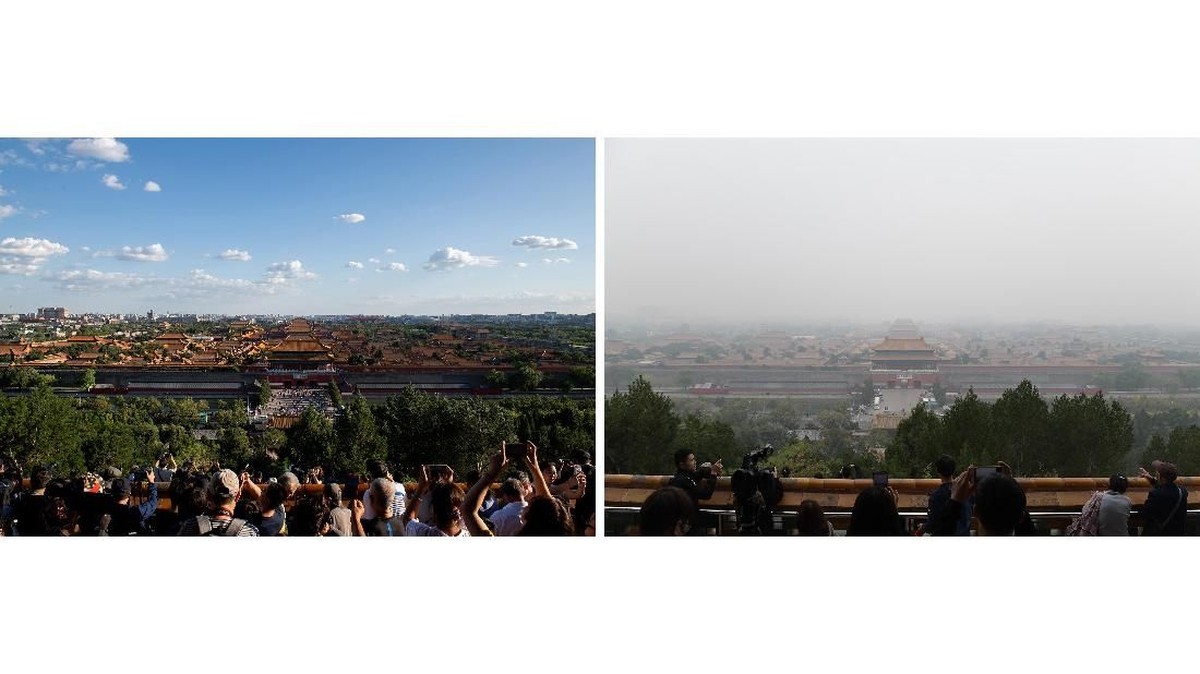 FOTO: Perjuangan China Hirup Udara Segar
