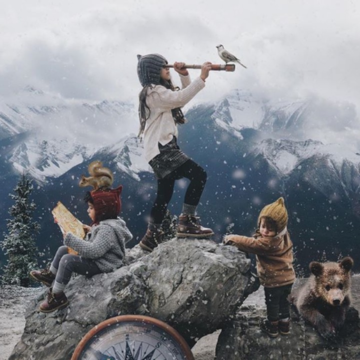 <p>Anak-anaknya lah yang berperan mengembangkan konsep foto uniknya. (Foto: Instagram @the_life_of_aivax)</p>