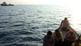 FOTO: Pelakon Misi Pencarian Lion Air JT-610 di Laut Karawang