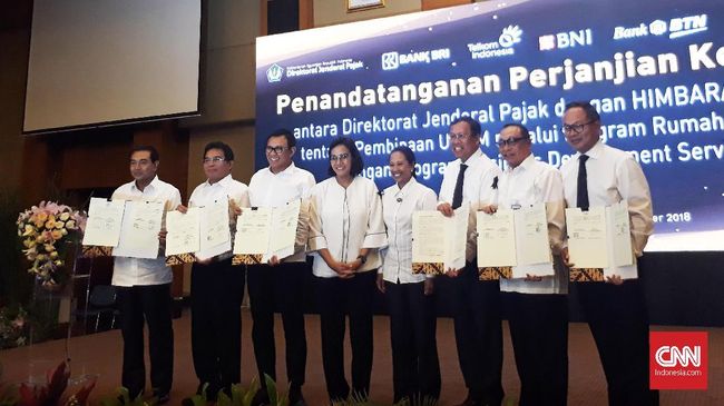 Dorong Kepatuhan Pajak, Kemenkeu Gandeng Lima BUMN Bina UMKM Kementerian Keuangan bekerja sama dengan sejumlah perbankan BUMN melalui Direktorat Jenderal Pajak terkait pembinaan Usaha Mikro, Kecil, dan Menengah (UMKM).