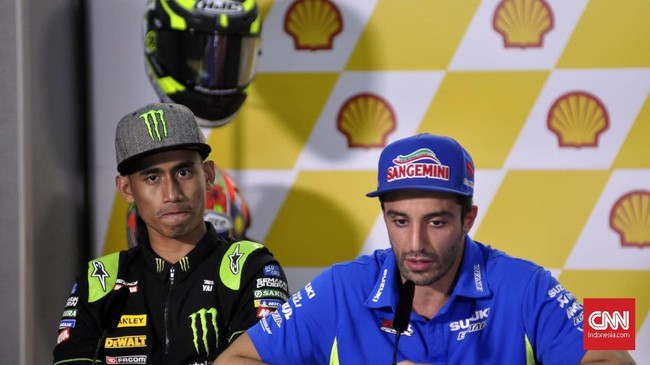 Pebalap Suzuki Andrea Iannone bungkam terkait insiden terbakarnya motor Alex Rins jelang balapan MotoGP Malaysia 2018, Kamis (1/11).