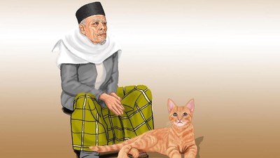 Buya Hamka dan kucingnya Buya Hamka dan kucingnya