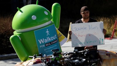 FOTO: Walkout Pegawai Google Tuntut Keadilan pada Perusahaan