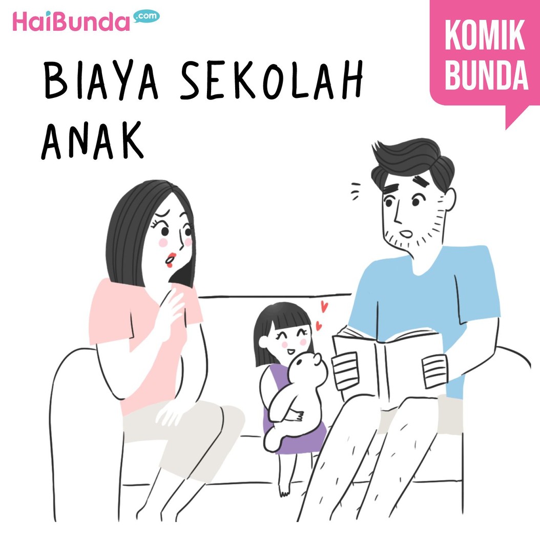 Begini reaksi ayah dan bunda di komik ini saat ngomongin biaya sekolah anak. Kalau reaksi Bunda dan suami gimana saat membicarakan biaya sekolah anak?