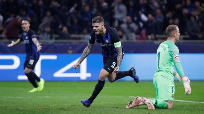 Gol telat Mauro Icardi menyelamatkan Inter Milan dari kekalahan saat menjamu Barcelona pada lanjutan Grup B Liga Champions di Stadion Giuseppe Meazza.
