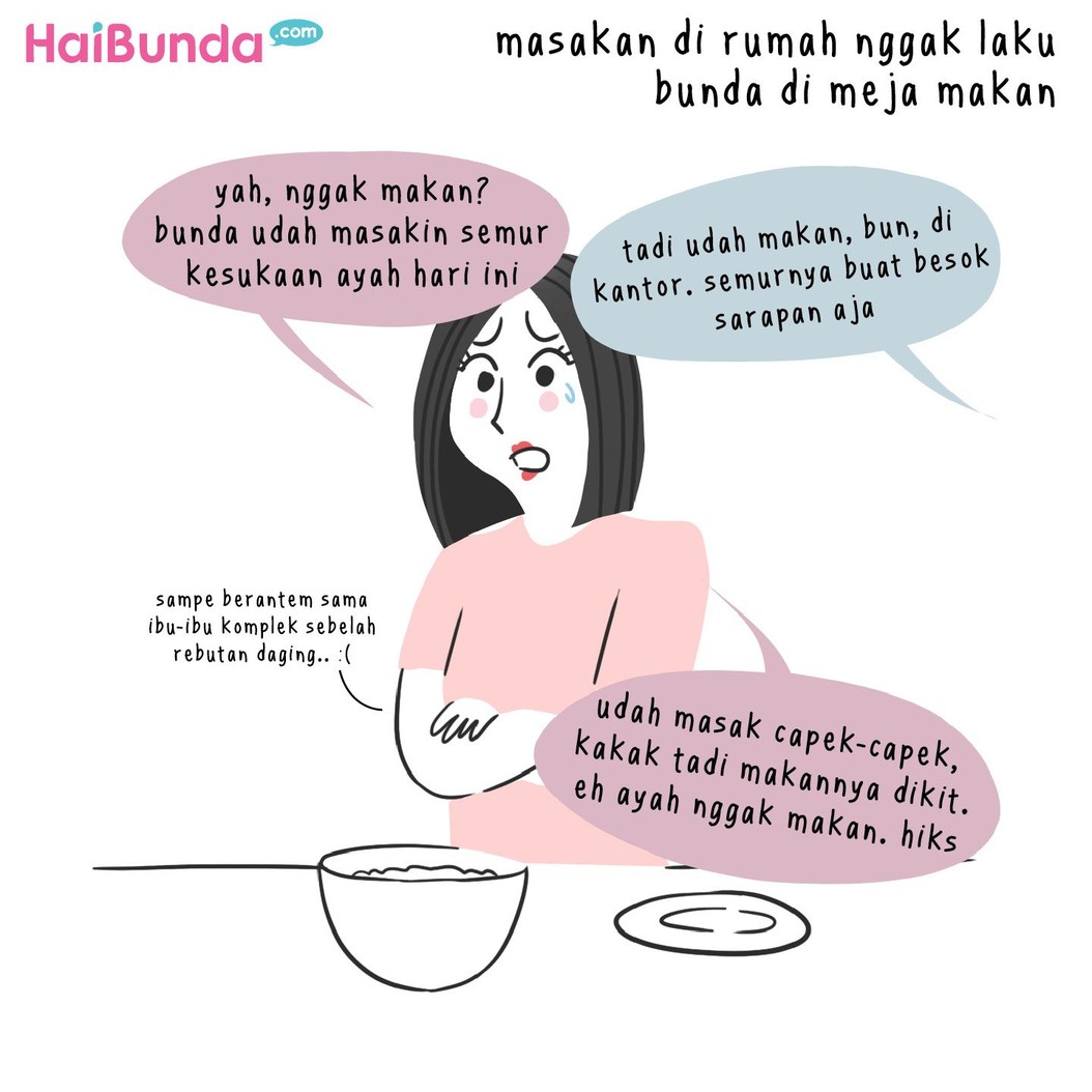 Beberapa hal bisa bikin bunda di komik ini sedih. Untuk Bunda, hal-hal apa sih yang biasanya bikin sedih? Share yuk di kolom komentar.
