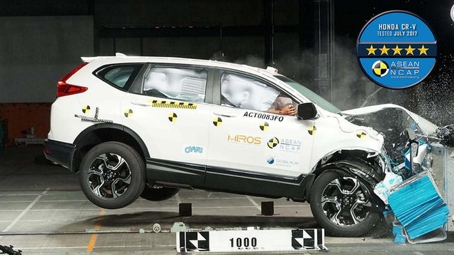 Hasil uji tabrak ASEAN NCAP Honda CR-V.