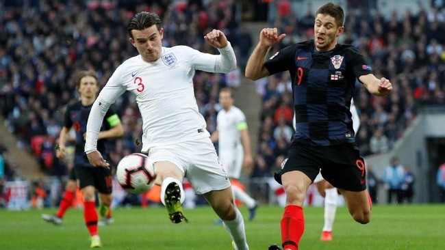 Timnas Inggris meraih kemenangan 2-1 atas timnas Kroasia pada laga terakhir fase grup UEFA Nations League di Stadion Wembley, Minggu (18/11).