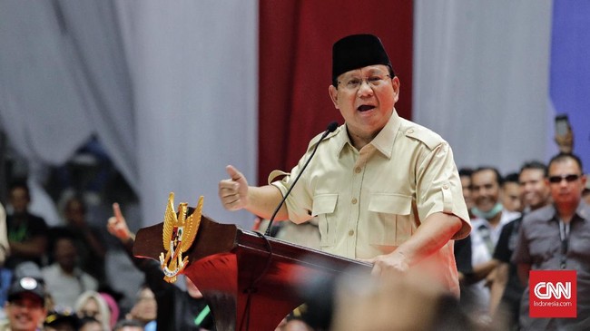 Calon presiden nomor urut 02 Prabowo Subianto melontarkan guyonan tentang apa yang akan dilakukan jika dirinya gagal memenangkan Pilpres 2019.