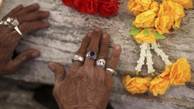 FOTO: Menggosok Pohon Tua, Mencari Keberuntungan