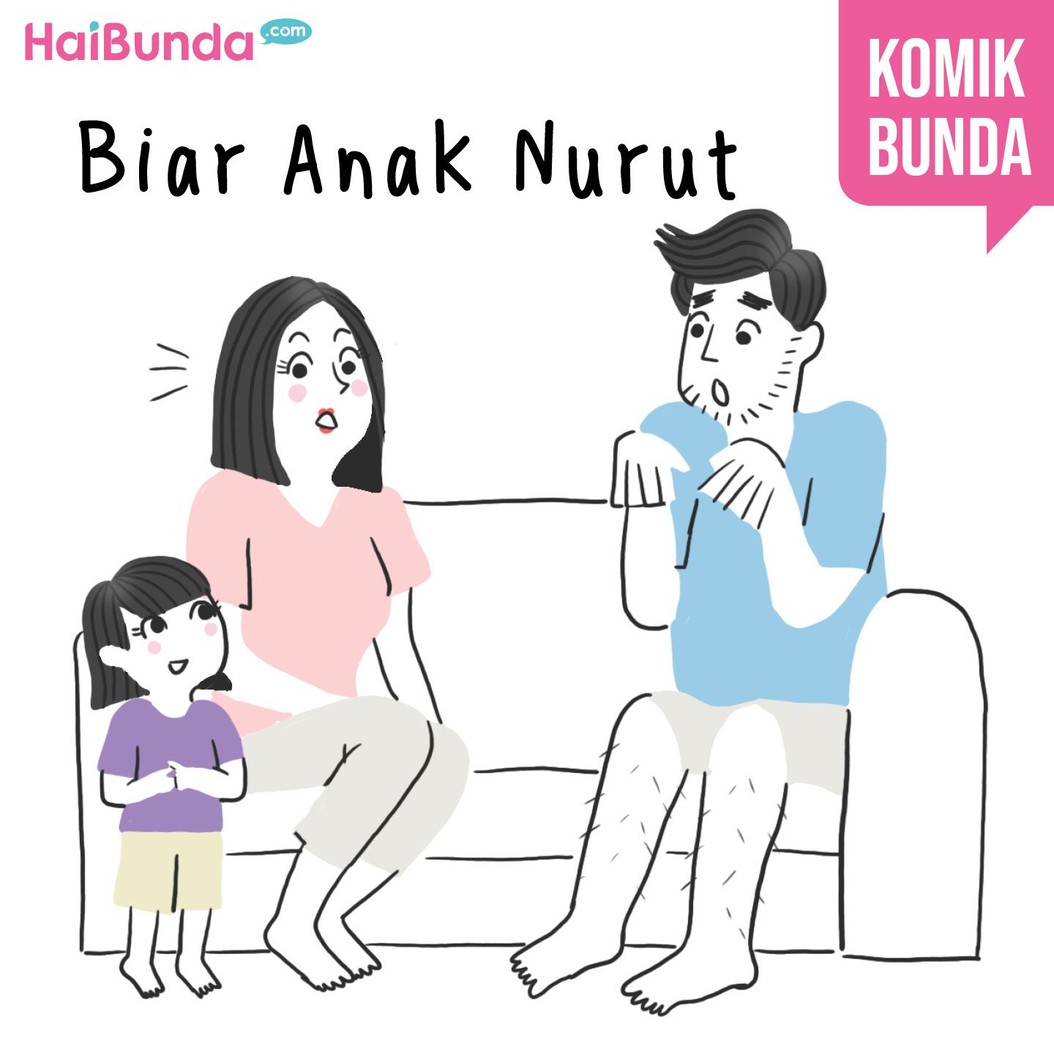 Bunda dan suami sama kayak ayah di komik ini, pernah menakuti anak supaya nurut? Share yuk ceritanya di kolom komentar.