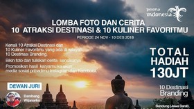 Lagi, Kemenpar Gelar Lomba Foto Berhadiah Rp 65 Juta