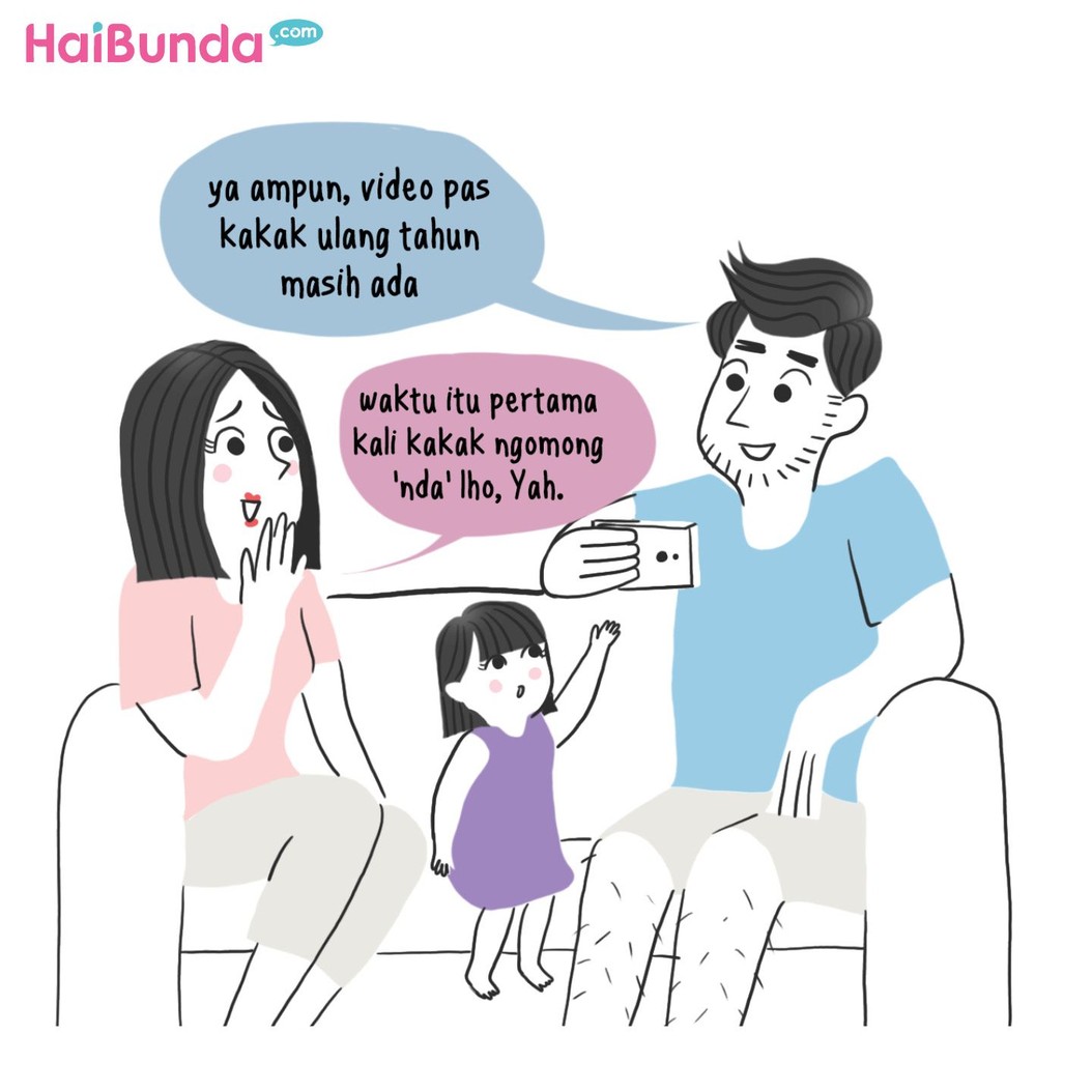 Begini perasaan Bunda di komik ini saat dengar kata pertama yang diucapkan anak. Kata pertama si kecil apa, Bun, dan gimana perasaan Bunda saat mendengarnya?