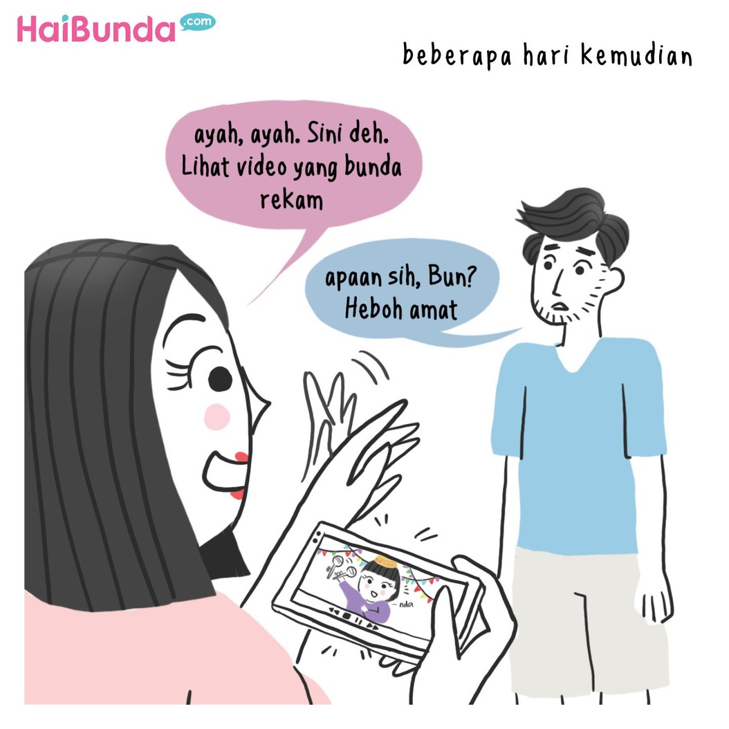 Begini perasaan Bunda di komik ini saat dengar kata pertama yang diucapkan anak. Kata pertama si kecil apa, Bun, dan gimana perasaan Bunda saat mendengarnya?