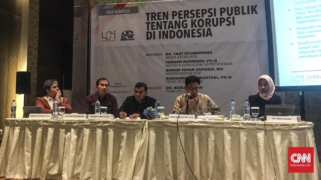 Hasil survei LSI-ICW menyebutkan bahwa potensi terbesar pungutan liar alias pungli dalam pelayanan birokrasi ada di kepolisian, pengadilan, dan pemerintahan.