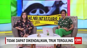 Tidak Dapat Dikendalikan Truk Terguling