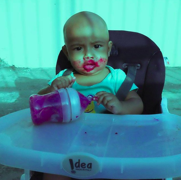 <p>Belepotan! Ini Pendul saat masih bayi. Hi-hi, lucu banget sih, Nak. (Foto: Instagram/shareefadaanish)</p>
