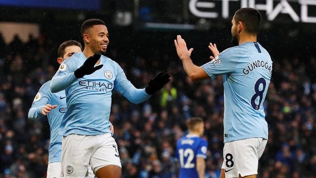 Manchester City sangat dominan dan memiliki serangan efektif saat mengalahkan Everton 3-1 berdasarkan data statistik yang dihimpun CNNIndonesia.com.