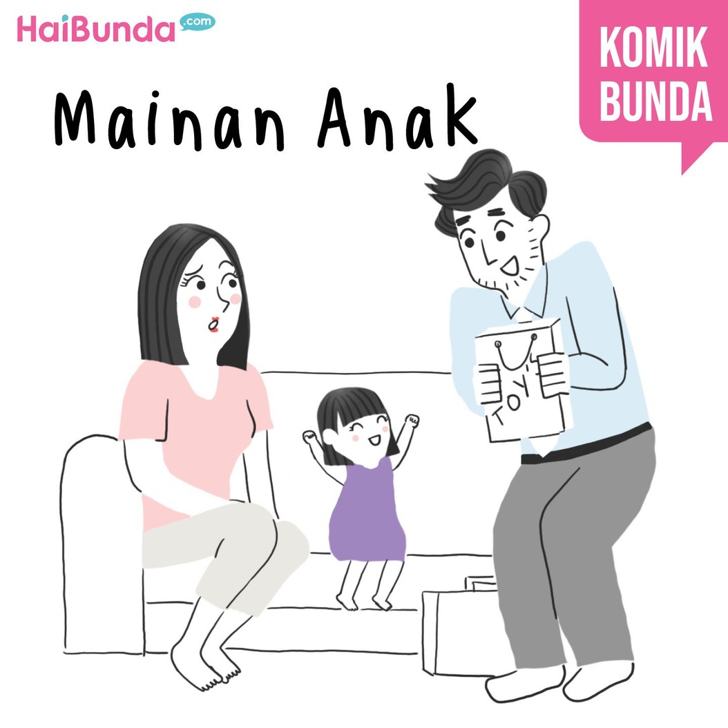 Apa sih cerita Bunda dan Ayah saat beli mainan untuk anak? Sama nggak dengan Bunda dan Ayah di komik ini?