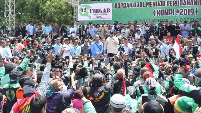 Sekelompok ojol yang mendeklarasikan mendukung salah satu Calon Presiden nomor 2 di Sentul kemarin disebut ekspresi politik sekelompok ojek online.