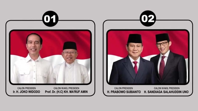 Iklan sosialisasi Pemilu 2019 yang diunggah KPU menuai protes publik karena tak menyantumkan gelar lengkap Prabowo-Sandi sebagaimana Jokowi-Ma'ruf.