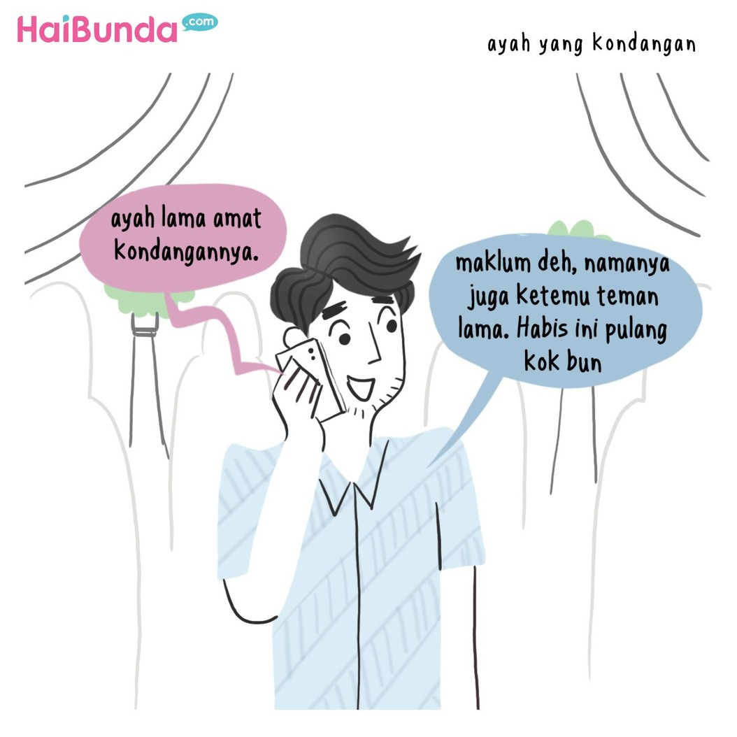 Apa perbedaan Ayah dan Bunda kalah bicara soal aktivitas kondangan? Apalagi sama anak. Sama kayak Bunda di komik ini?
