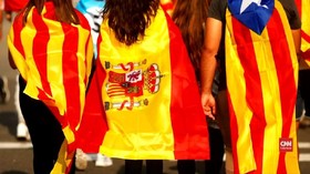 VIDEO: Rapat Kabinet Spanyol Picu Amarah Massa Pro-Katalonia