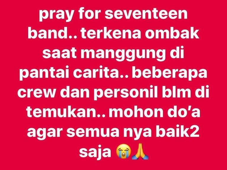 6 Ucapan Duka Para Selebriti untuk Tsunami Banten Indonesia berduka atas bencana tsunami di Anyer, Banten, pada Sabtu (22/12) malam. Para selebriti pun mengucapkan rasa duka mereka kepada para korban bencana.
