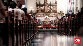 Tema Pancasila di Misa Natal Gereja Katedral Jakarta