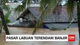 Usai Terjangan Tsunami, Labuan Banten Tergenang Banjir