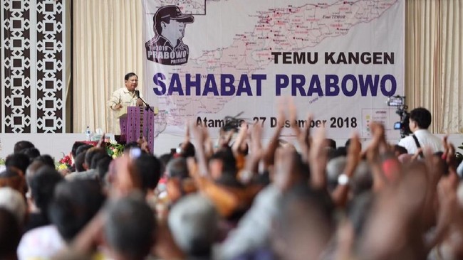 Capres Prabowo Subianto menyebut elite-elite di Jakarta tak memahami perjuangan pro-integrasi Timor Timur