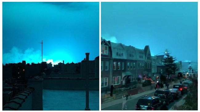 Sebuah ledakan yang diduga berasal dari sebuah pembangkit listrik di Amerika Serikat membuat langit malam di New York pada Kamis (27/12) berubah menjadi biru.