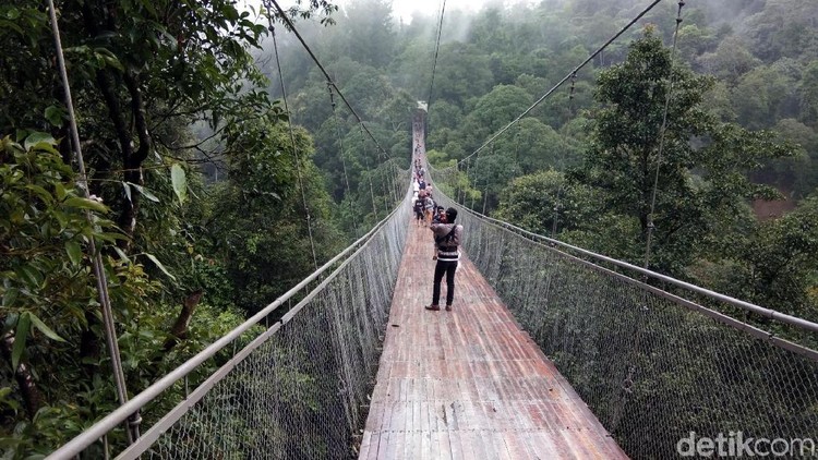 Jembatan Gantung Situ Gunung berlokasi di Sukabumi. Bunda dan keluarga bisa menggunakan kereta api untuk menuju ke sana. Cek lokasi dan cara menuju ke sana.