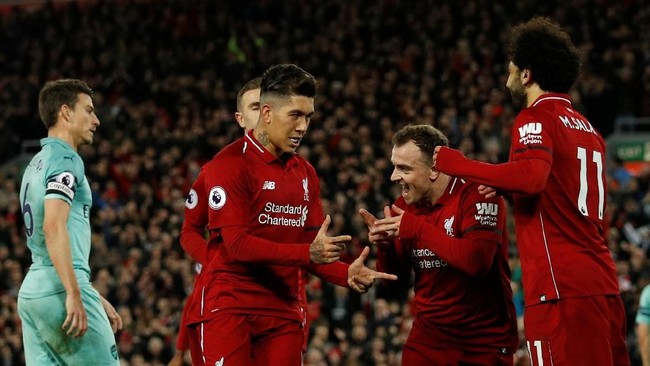 Liverpool menang telak 5-1 atas Arsenal dalam lanjutan pertandingan Liga Inggris pekan ke-20 di Stadion Anfeld, Minggu (30/12) dini hari WIB.