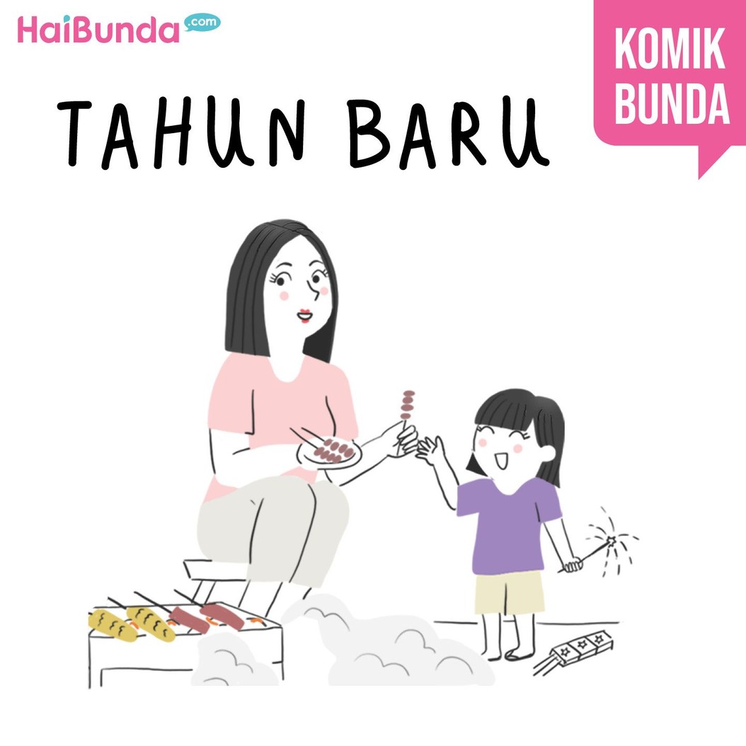 Begini cerita tahun baru di keluarga Bunda di komik ini. Cerita tahun baru di keluarga Bunda, Ayah, dan Kakak gimana?