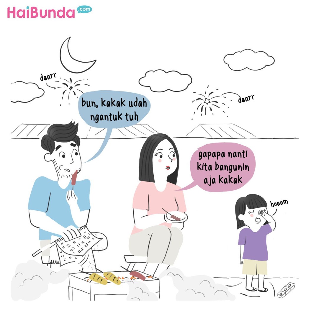 Begini cerita tahun baru di keluarga Bunda di komik ini. Cerita tahun baru di keluarga Bunda, Ayah, dan Kakak gimana?