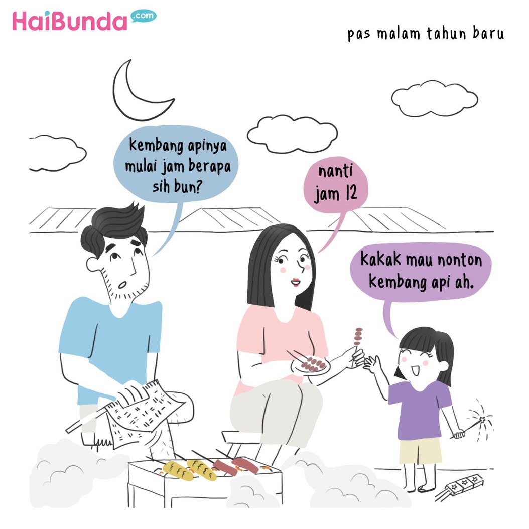 Begini cerita tahun baru di keluarga Bunda di komik ini. Cerita tahun baru di keluarga Bunda, Ayah, dan Kakak gimana?