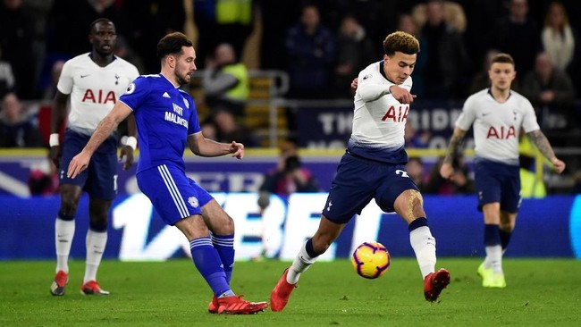 FOTO: Tiga Gol Cepat di Cardiff vs Tottenham Hotspur